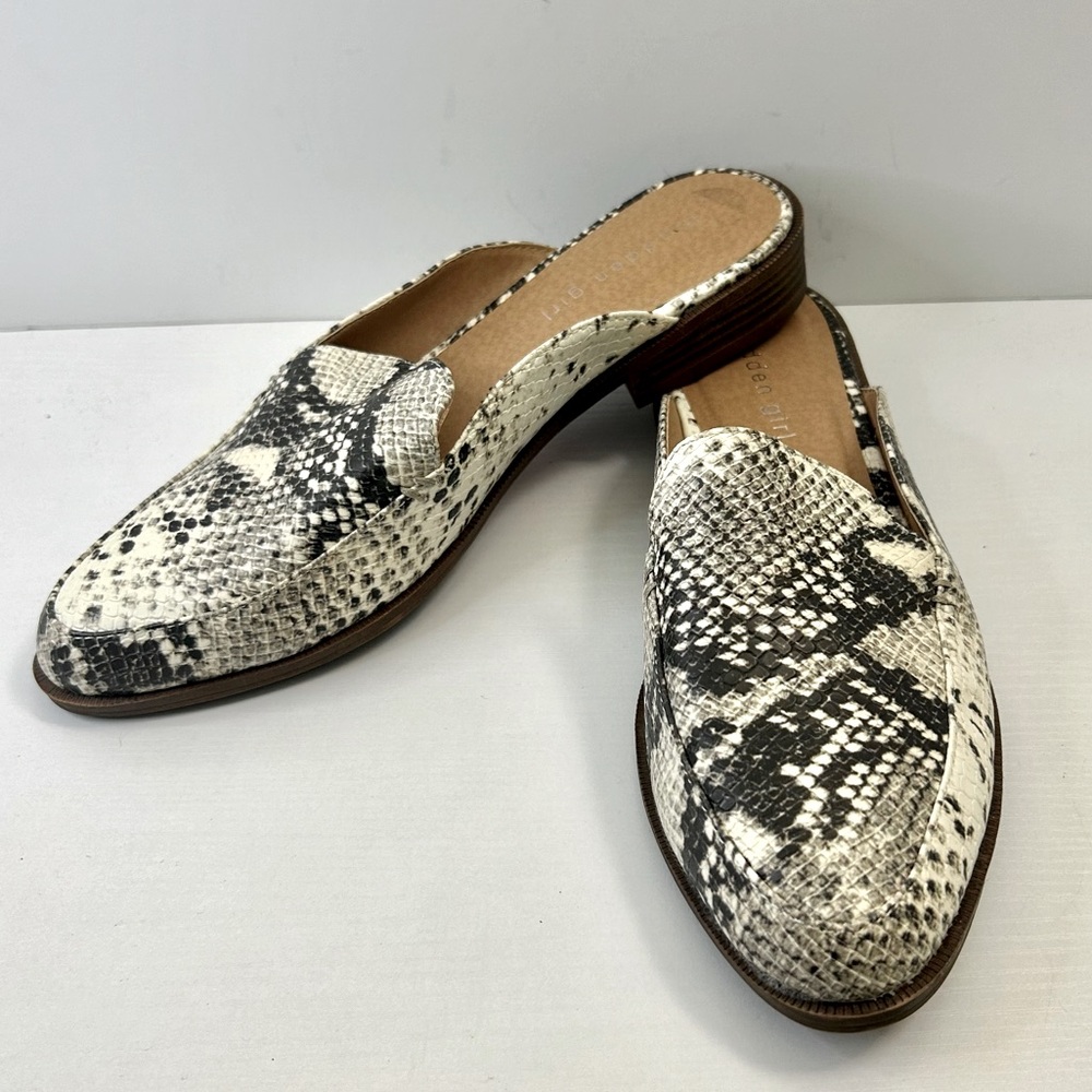 Madden Girl Snakeskin Mule Flats Size 7.5